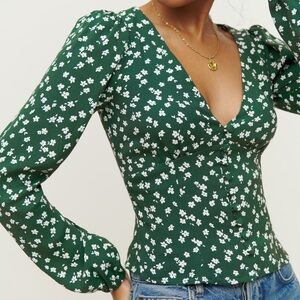 Reformation Nell top in green